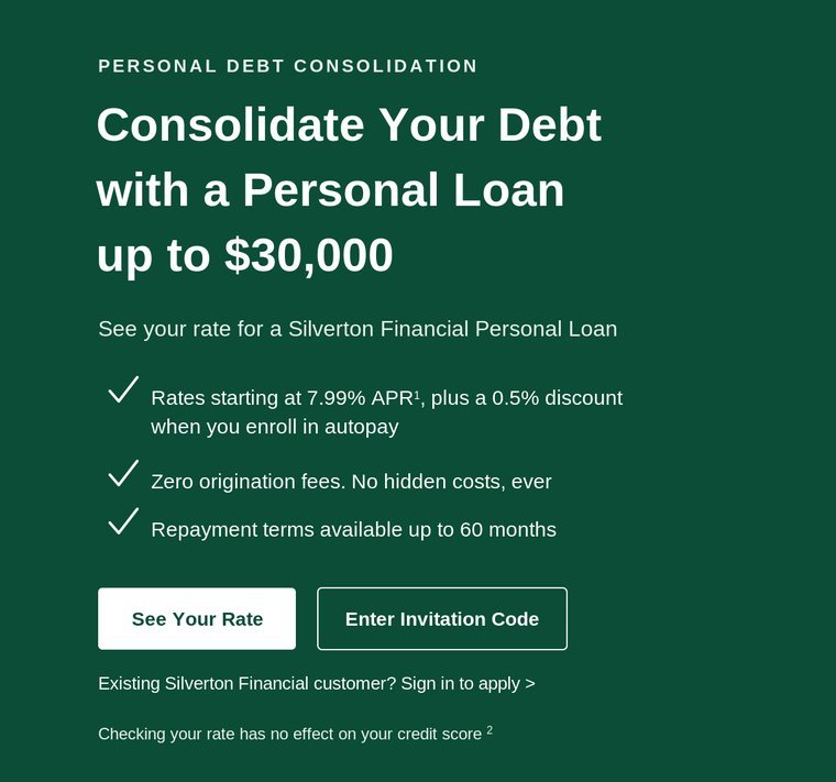 Silverton Financial personal loan banner