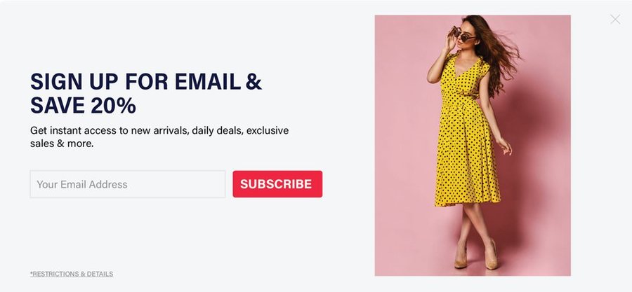 Silverton Stores email sign-up pop-up